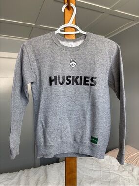Jerzees Grey Huskies Crewneck Sweatshirt